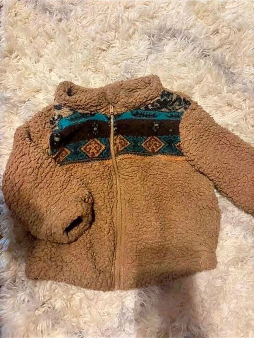 Brown Aztec Fleece Jacket